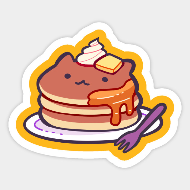 Cat Pancakes Cat Sticker TeePublic